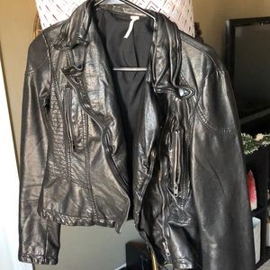 Free People black leather jacket